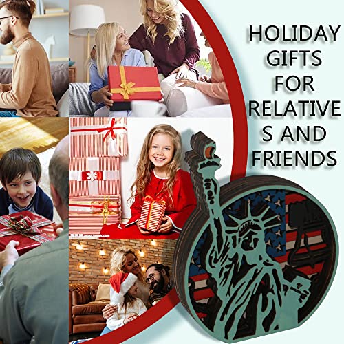 3D Wooden Independence Day Rustic Wall Sculpture – Unique Holiday Decor and Creative Gift CmayAlgc