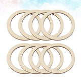 200pcs Flat Round Wood pnedant Unfinished Wood DIY Craft Decor Hollowed Wooden Slice Wood Wreath Ring Unfinished Wood Circles Floral Hoops Decor SUPVOX