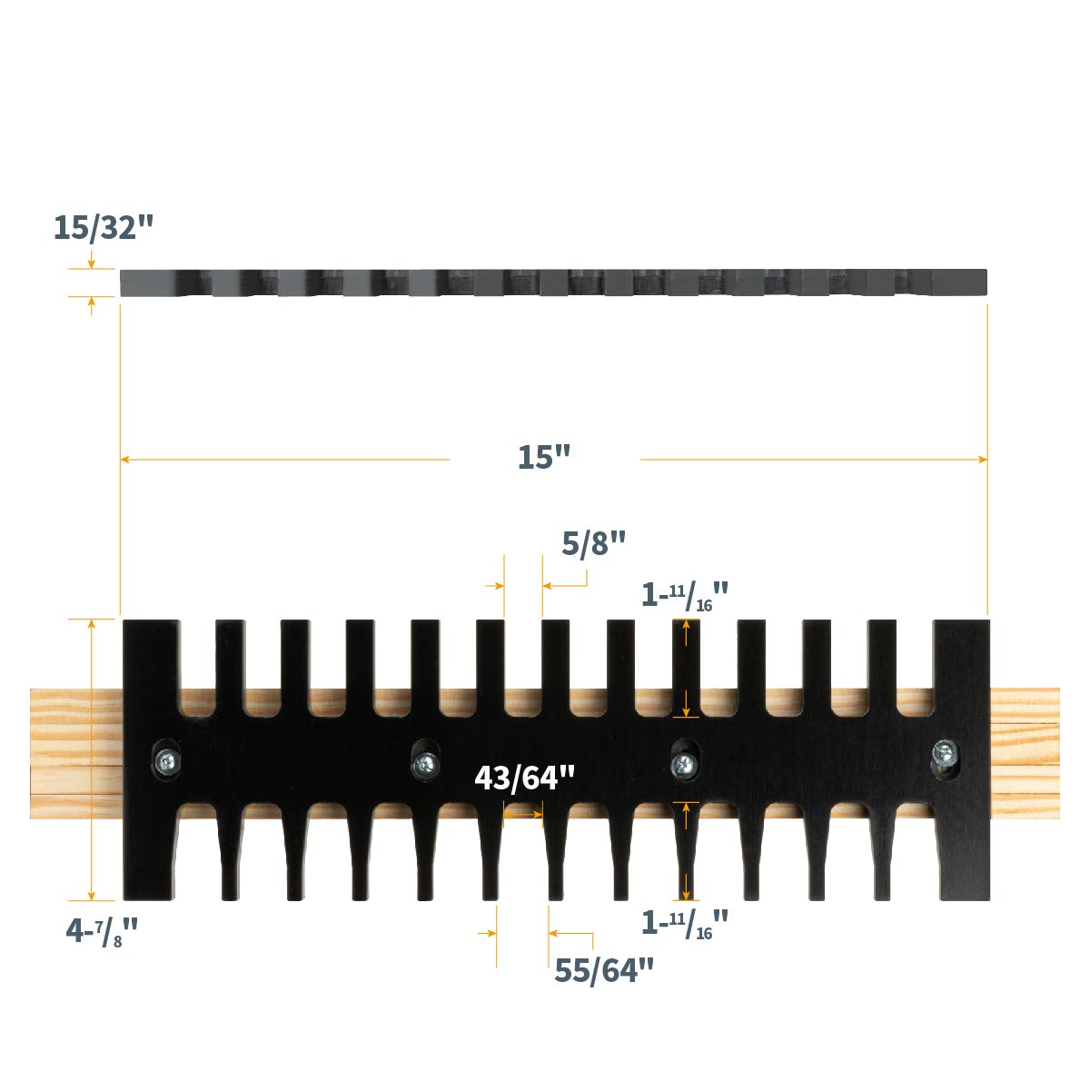 POWERTEC 71529 15-Inch Dovetail Jig System w/Template, Straight Edge Router Bit, Dovetail Bit and Mounting Hardware - WoodArtSupply