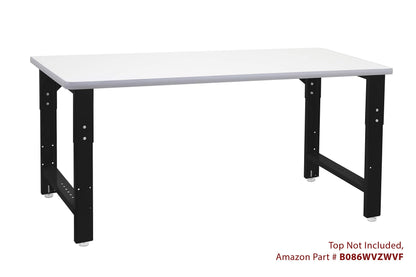 Workbench Table Frame 20" Depth - Black - 29" to 35" Height Adjustable - by BenchPro - WoodArtSupply