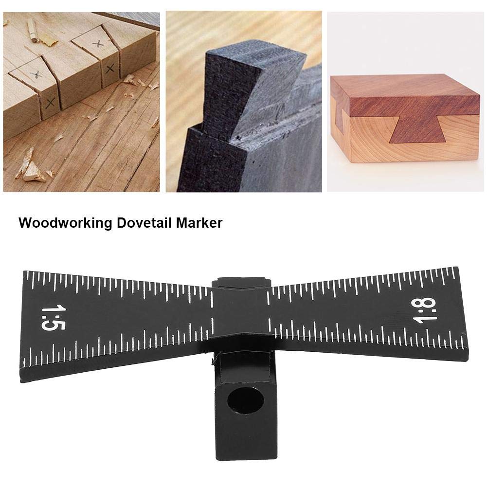 Acogedor Dovetail Marker, Aluminum Alloy Dovetail Marking Jig, Woodworking Dovetail Ruler Marker, Dovetail Jig Guide for Cork, Hardwood (1:5 1:8) Acogedor