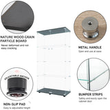 HomVent Modern 4-Shelf Glass Display Cabinet with Doors for Collectibles and Décor HomVent