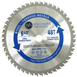 Benchmark Abrasives 6-1/2" TCT Saw Blades, Tungsten Carbide Tipped Circular Metal Cutting Saw Blades for Steel, Stainless Steel, Nickel, Titanium, Benchmark Abrasives