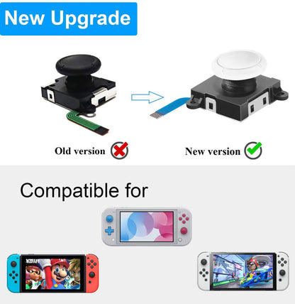 Joycon Joystick Replacement, Switch Joysticks Left/Right Analog Thumb Sticks for Nintendo Switch Joycon/Switch Lite/Switch OLED, Joycon Repair Kit