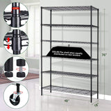 6-Tier Storage Shelves NSF Certified Wire Shelving Unit on Wheels Heavy Duty Metal Shelves Adjustable Steel Shelving 2100Lbs Capacity for Closet Meet perfect