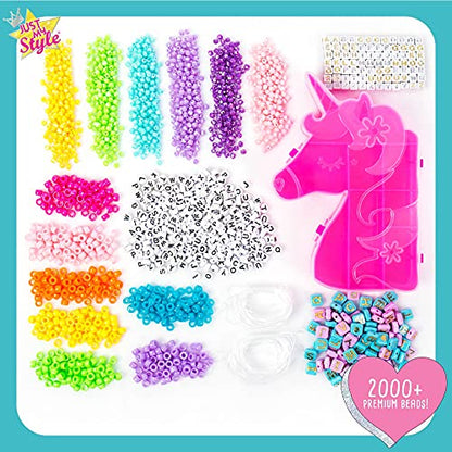 Just My Style Alphabet Beads Bracelet Making Studio By Horizon Group USA, Make 50+ Custom Bracelets With Over 2000+ Premium Beads, Includes Storage - WoodArtSupply