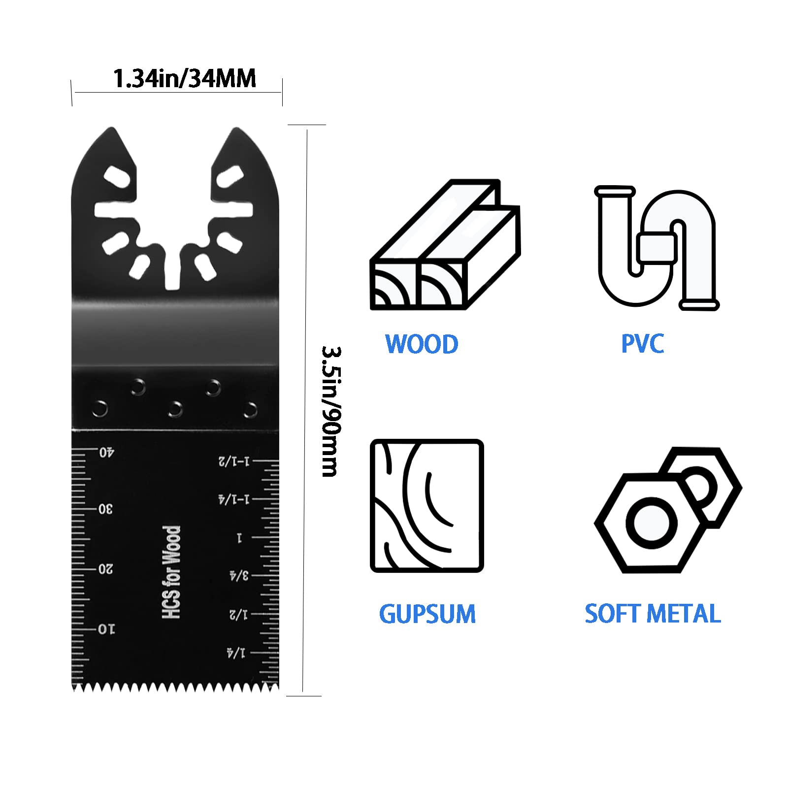 AIFICUT 50pcs Wood Plastics Metal Multitool Blades Titanium oscillating Saw Blades Quick Release Fit Dewalt Tools Bosch Porter Cable Black & Decker - WoodArtSupply