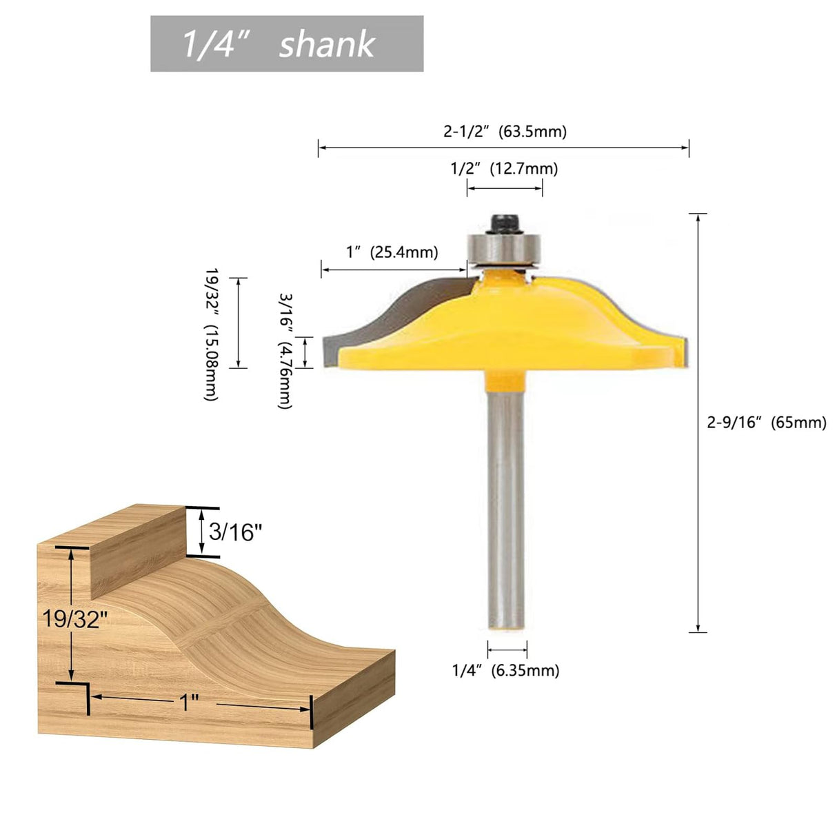 TOEVER 3PCS Router Bit Set, 1/4 Inch Shank Raised Panel Cabinet Door Making Router Bits, Ogee Rail and Stile Router Bit Set for Woodworking,CNC Wood TOEVER