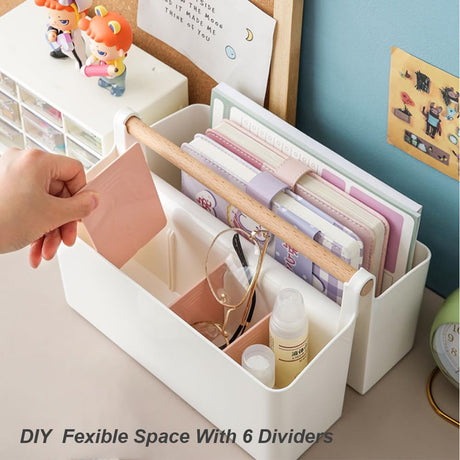 ENVIABELL Art Caddy Organizer, Plastic Art Supply Storage Organizer, Marker Organizer, Pencil Caddy with Handle, Craft Caddy with Dividers, Pen ENVIABELL