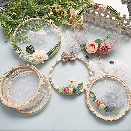 Wreath Rings, Wooden Wreath Rings for Crafts, Wooden Bamboo Floral Hoop Wreath Macrame Craft Hoop Rings for DIY Dream Catcher, Wall Hanging Crafts