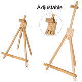 CONDA 31-1/2 inch A-Frame Easel, Adjustable Beechwood Tripod Display Stand, Holds Up to 27" Canvas, Portable Table Desktop Painting Picture Holder conda