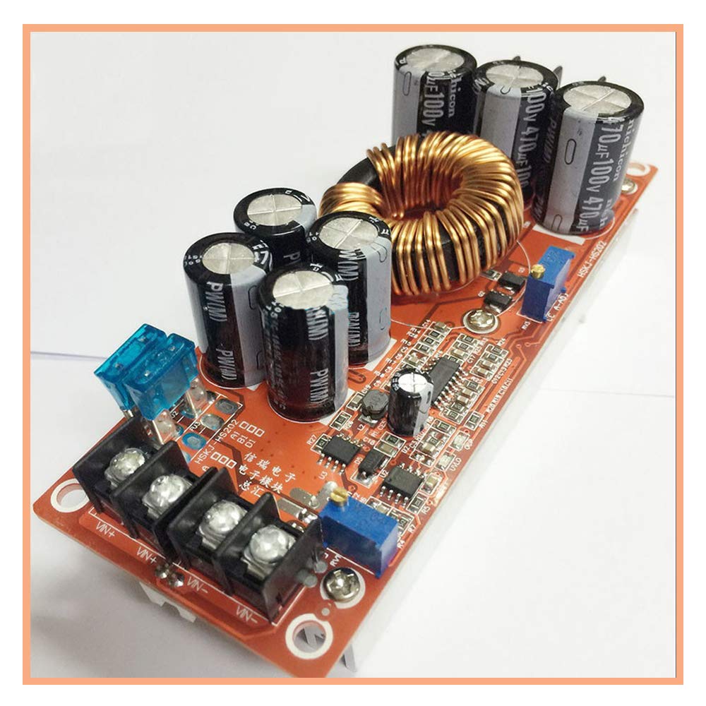KOOBOOK 1Pcs 1200W 20A DC Car Step-up Power Supply Module Boost Converter Adjustable 10-60V to 12-83V KOOBOOK