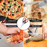 iBayam Kitchen Scissors All Purpose Heavy Duty Meat Poultry Shears, Dishwasher Safe Food Cooking Scissors Stainless Steel Utility Scissors, 2-Pack iBayam