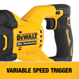 DEWALT 20V MAX* XR® BRUSHLESS RECIPROCATING SAW WITH POWER DETECT™ (Tool Only) (DCS368B) DEWALT