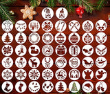Christmas Stencils for Painting on Wood,3x3” Reusable Holiday Xmas Stencil Drawing Templates for Christmas Tree/Tier Tray/Window Decor Yamcyh