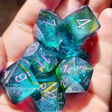 Juome Dice Resin Molds Silicone, DND Dice Silicone Molds for Epoxy Resin Casting with 7 Standard Stereoscopic Dice Cavities, Resin Mold for DIY Dices Juome