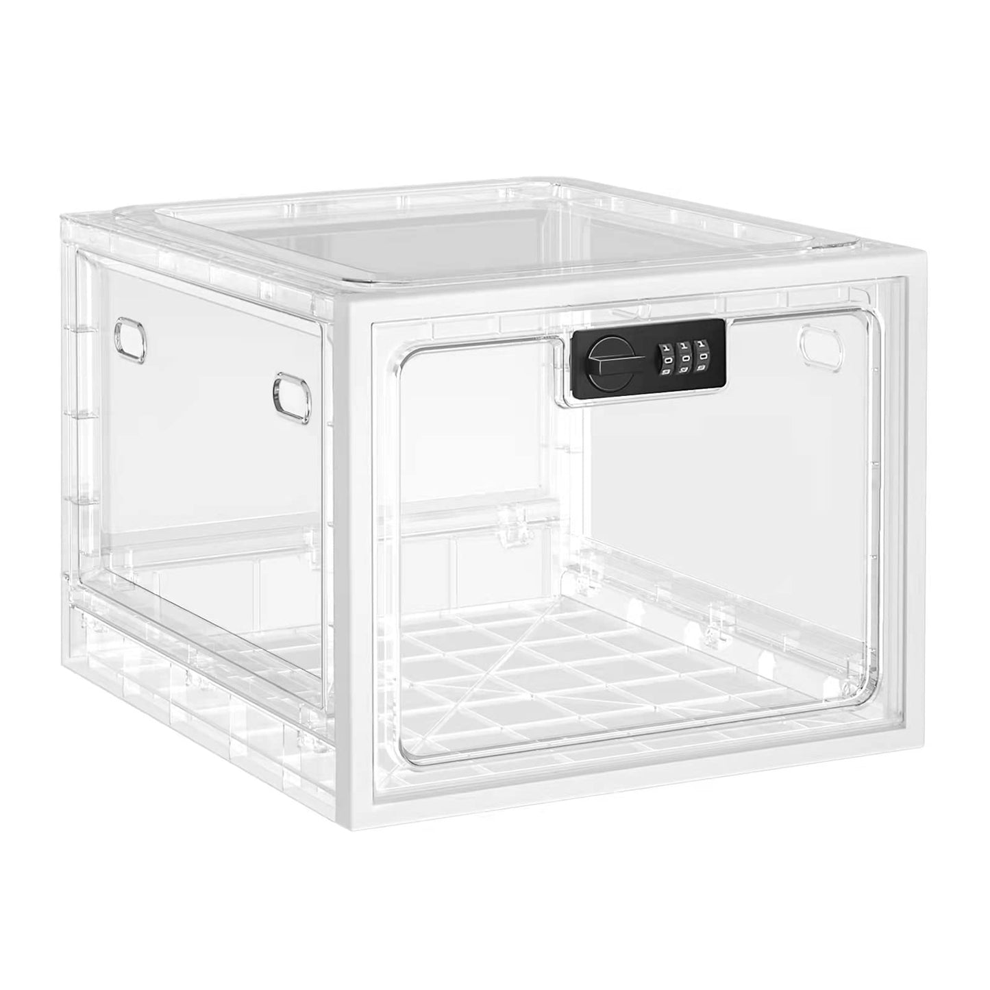 Lockable Storage Box, Closet Storage Box for Clothes, Food, Medication, Phone Safety, Medication Lock Box for Kitchen, Home, Office, Clear 11.9 * 9.3