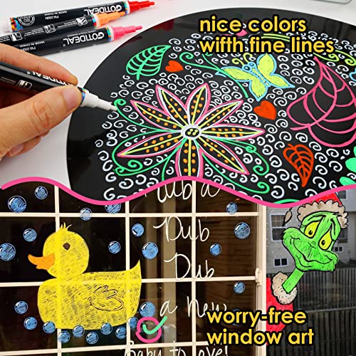 GOTIDEAL Liquid Chalk Markers, Bold Tip 8 Colors Washable Window Chalkboard Glass Pens, Paint and Drawing for Car, Blackboard, & Bistro,Kids and GOTIDEAL