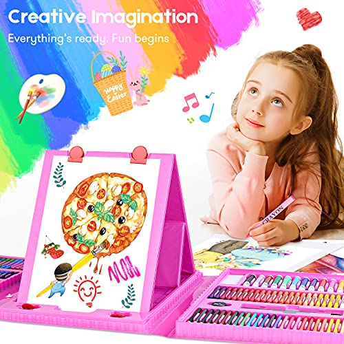 iBayam Art Kit, 251-Pack Art Supplies Drawing Kits, Arts and Crafts Gifts Box for Kids Teen Girls Boys, Art Set Case with Trifold Easel, Scratch