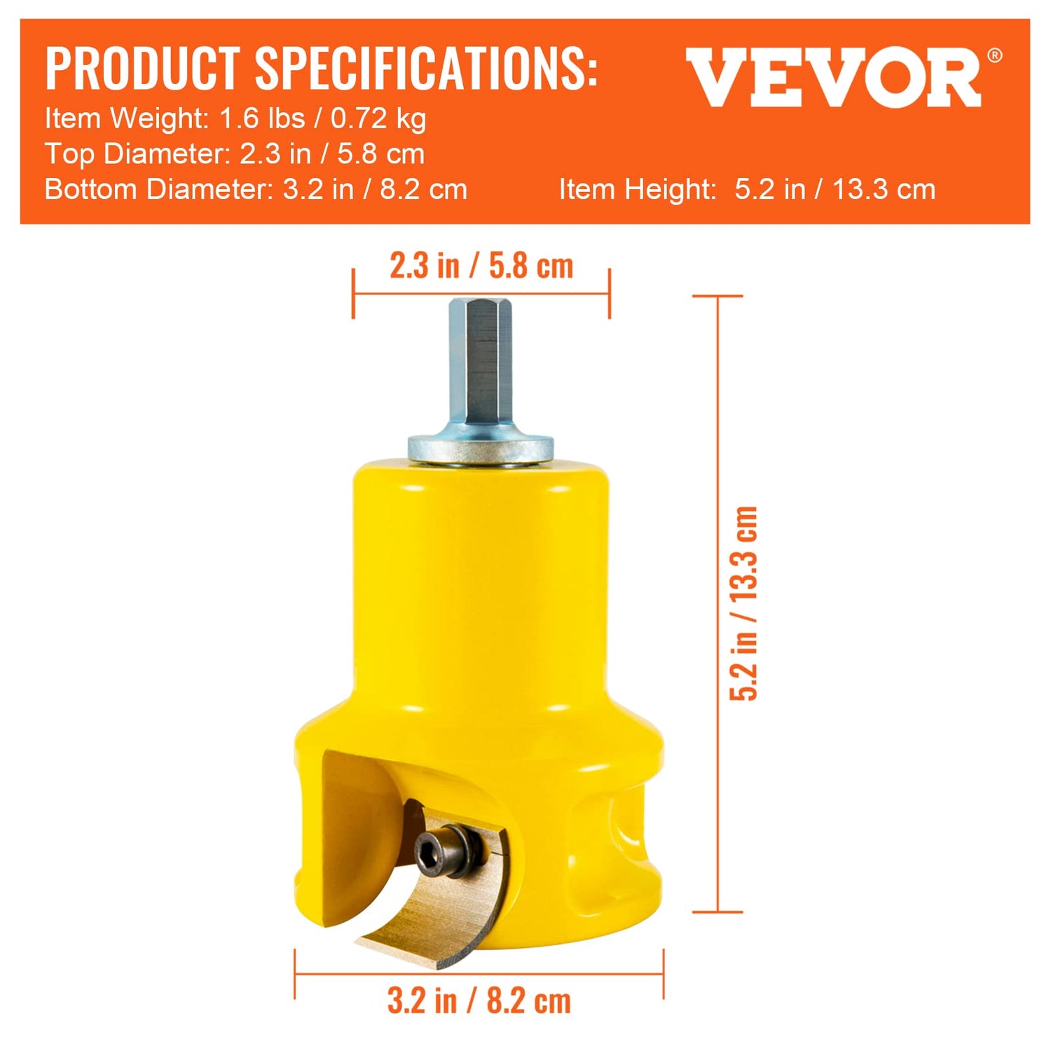 VEVOR Tenon Cutter, 1.5" / 38 mm Diameter, with Dual Curved Blades & Button Screws Home Master Kit, Premium Aluminum & Steel Log Furniture Cutter, VEVOR