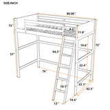 Majnesvon Espresso Twin Loft Bed with Ladder & Storage Shelves for Space-Saving Elegance Majnesvon