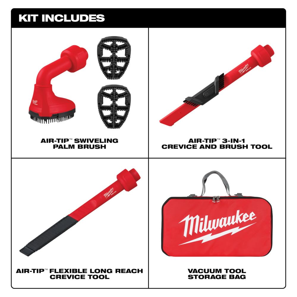 Milwaukee Air-Tip Shop Vac Wet/Dry Vac Automotive Cleaning Accessory Kit 5 pc - WoodArtSupply