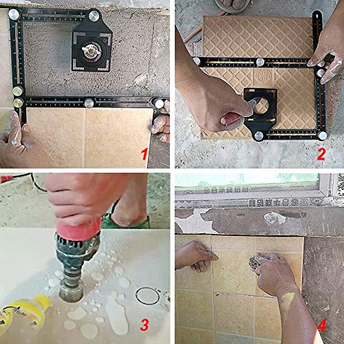 Six-Sided Aluminum Alloy Angle Measuring Tool, Angle Ruler Template Template Tool Full Metal Measuring Rules Layout Tool for Handymen Builders DIY TYMXGHF