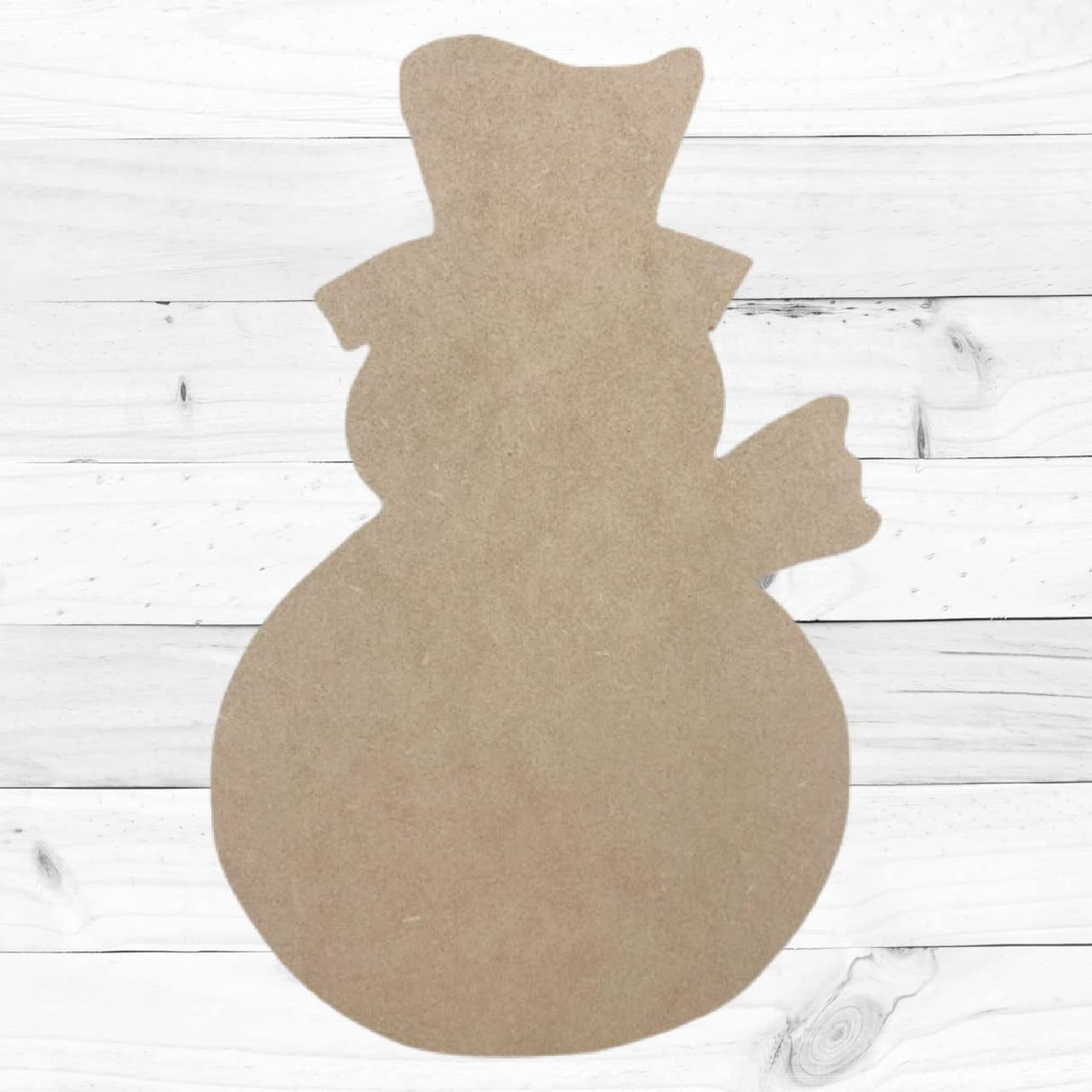 Snowman with Scarf Unfinished Wood Shape, Paintable Blank Wooden DIY Holiday Decor Craft by Build-A-Cross Build-A-Cross