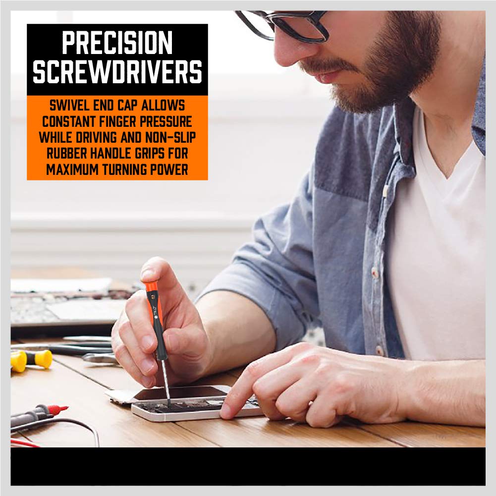 124-Piece Ultimate Screwdriver Set with Magnetic Tips & Racking, Premium Screw Driver Bits, Pricision Screwdrivers, Allen Keys, Nut Drivers and More SEDY