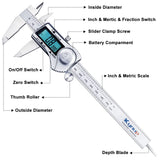 Kynup Digital Caliper, Calipers 6 Inch Measuring Tool with Stainless Steel, IP54 Splash Proof Protection Design, Easy Switch from Inch Metric Kynup