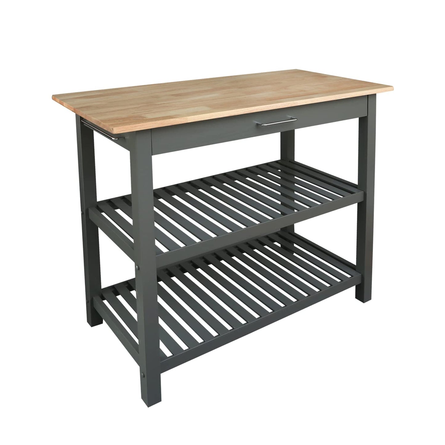 Casual Home Solid Hardwood Top, Slate Gray, 40" W (373-932) Kitchen Island - WoodArtSupply