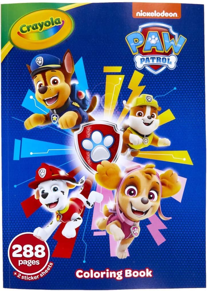 Crayola Paw Patrol Coloring Book with Stickers, Gift for Kids, 288 Pages, Ages 3, 4, 5, 6 Crayola