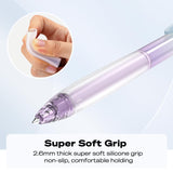 WRITECH Retractable Gel Ink Pens: 0.7mm Black-Ink Aesthetic Gradient Color Barrel Soft Grip Medium Point Pen 5ct with 5 Refills for Journaling Smooth WRITECH