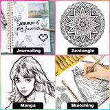 Micro-Pen Fineliner Ink Pens, 12 Pack Black Micro Fine Point Drawing Pens Waterproof Archival Ink Multiliner Pens for Artist Illustration, Sketching, KERIFI