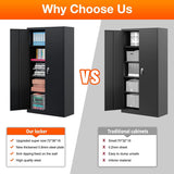 LUCYPAL Metal Storage Cabinet with Locking Doors,Locking Steel Storage Cabinet with 4 Adjustable Shelves,72" H Tall Tool Storage Cabinet for LUCYPAL