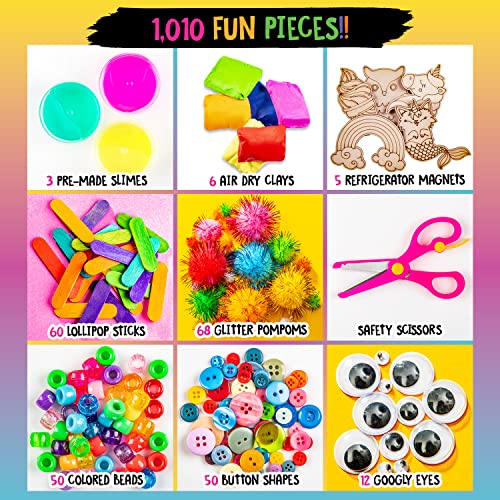 Original Stationery Jumbo Playdate Craft Kit, Over 1000 Fun Arts & Crafts Supplies to Make Slime Art & Kids Crafts, Ultimate Craft Set for Crafty Original Stationery