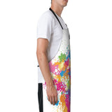 SHAPTOY Painting Artist Apron with 2 Pockets Waterproof Colorful Art Aprons Gifts for Artists Women Men Girls Painters Adults Teachers White Smock SHAPTOY