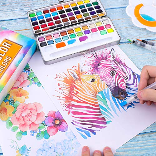 Dyvicl Watercolor Paper Pad and Watercolor Paint Set 72 Colors Dyvicl