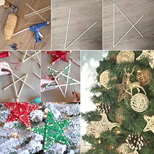 Moukiween Wooden Dowel Assorted Sizes Wooden Dowel Rods for Crafting 1/8, 3/16, 1/4, 5/16, 3/8 x 6 Inch Wood Dowels,Unfinished Natural Wooden Sticks Moukiween