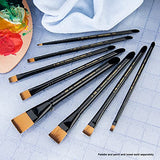 Majestic Royal & Langnickel Flat and Glaze Wash Artist Brush Set, 8-Piece Majestic