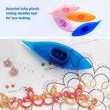 BUTUZE Tatting Shuttle Kit, 10 PCS Plastic Tatting Shuttle with Beading Needles Crochet Hooks Knitting Needles Big Eye Needles Tatting Needles for BUTUZE