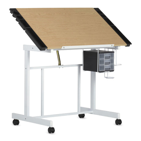 Studio Designs Deluxe Craft Station, Top Adjustable Drafting Table Craft Table Drawing Desk Hobby Table Writing Desk Studio Desk with Drawers, 36''W SD STUDIO DESIGNS