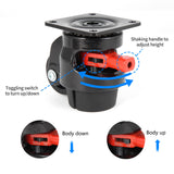 Nefish 4 Pack Leveling Casters Heavy Duty for Workbench 2200 LBS Capacity, Upgraded Handle Design Retractable Caster Wheels Set of 4, 360 Degree Nefish