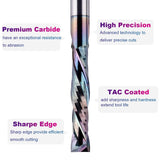 SpeTool 5Pcs Carbide Compression Router Bit Up&Down Cut 1/8 inch Cutting Dia for CNC Mill Machine Wookwork 3D Profile Detail Engraver Carving SpeTool