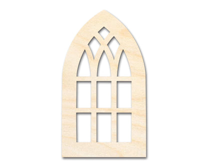 Unfinished Wood Gothic Window Shape | Craft Cutout | up to 24" DIY 6" / 1/4" - WoodArtSupply