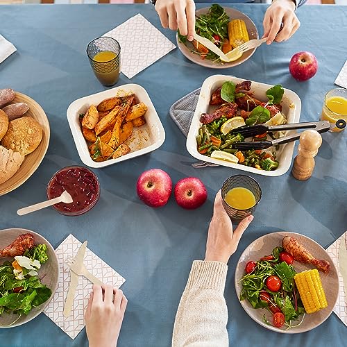 Disposable Wooden Spoons -Packe of 100, 6.3 Inch Biodegradable Compostable Spoons - Natural Wooden Utensils for Birthday Party, Camping, Picnic, BBQ, EZYoutdoor