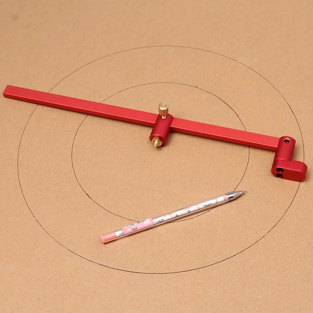 JCFANTS Woodworking Compass Scriber Adjustable Scribing Circle Ruler Woodworking Scribing Gauge Woodworking Circle Drawing Tool (300mm) JCFANTS