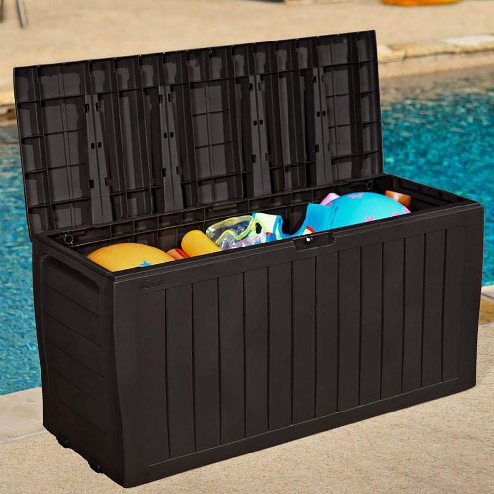 Keter Marvel Plus 71 Gallon Resin Deck Box-Organization and Storage for Patio Furniture Outdoor Cushions, Throw Pillows, Garden Tools and Pool Toys, - WoodArtSupply