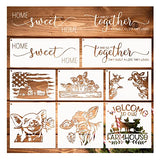 Farmhouse Stencils, Reusable Cow Pig Farm Stencils Wood Burning Country Farm Animal Paint Stencils for Painting on Wood DIY Craft Furniture Wall Sign Huahui