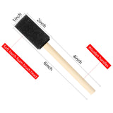 MIDELONG 1-inch Black Foam Paint Brushes Set, Wood Handle Sponge Brush Sponge Paint Brushes Durable Foam Brushes for Painting, Acrylics, Stains, MIDELONG